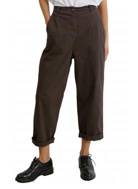 Chino senza pence in cotone con elastico dietro in cotone pesante 